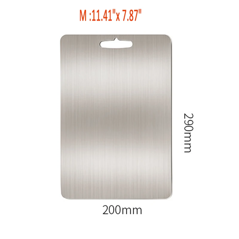 M 11.41x7.87 inch Уникальный дизайн, антибактериальная разделочная доска из нержавеющей стали для кухни, SUS-304, прочная, легко моющаяся, большая разделочная доска - Цвет: M 11.41x7.87 inch