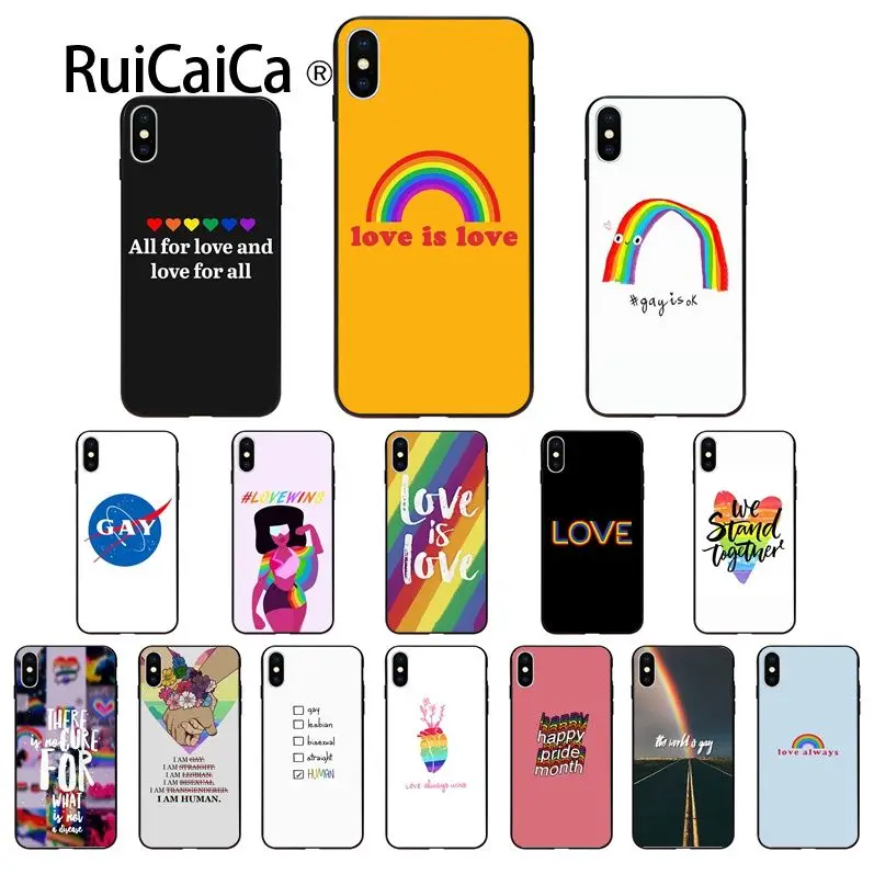 Чехол для телефона Ruicaica LGBT Love is love мягкий силиконовый черный чехол Apple iPhone 8 7 6 6S Plus