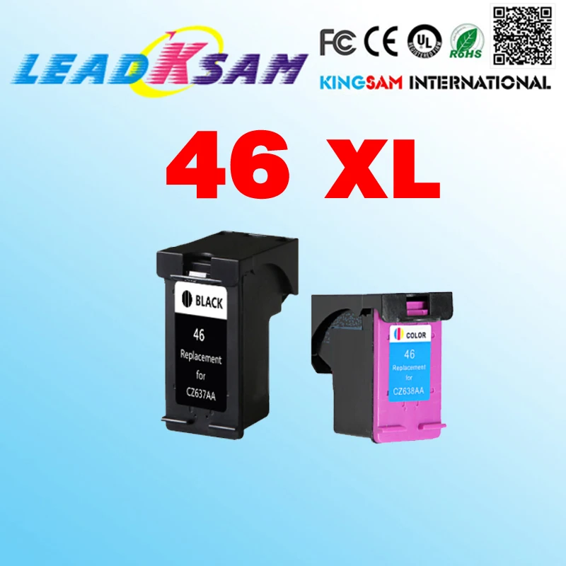 Сменный чернильный картридж leadksam для 46 совместимых с струйным принтером hp46 46XL