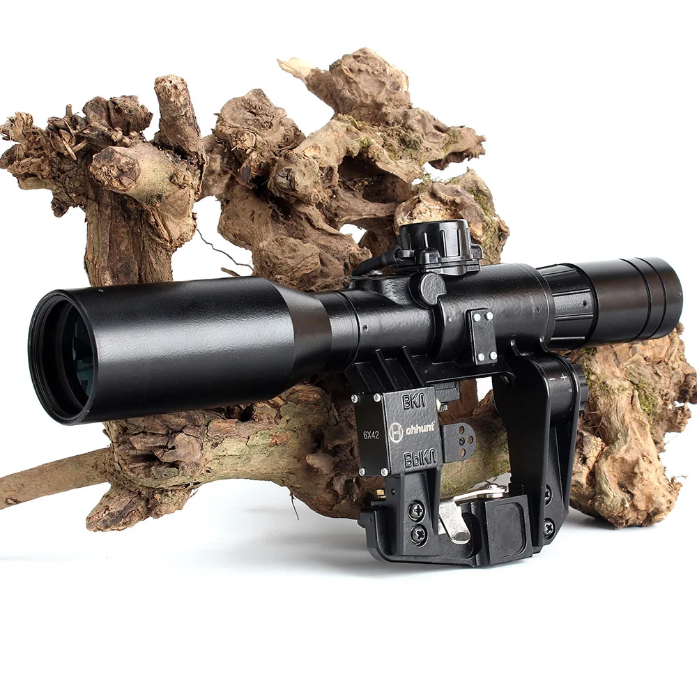 Тактический прицел ohhunt 6X42D с красной подсветкой SVD AK для винтовки POS 1 стеклярусом