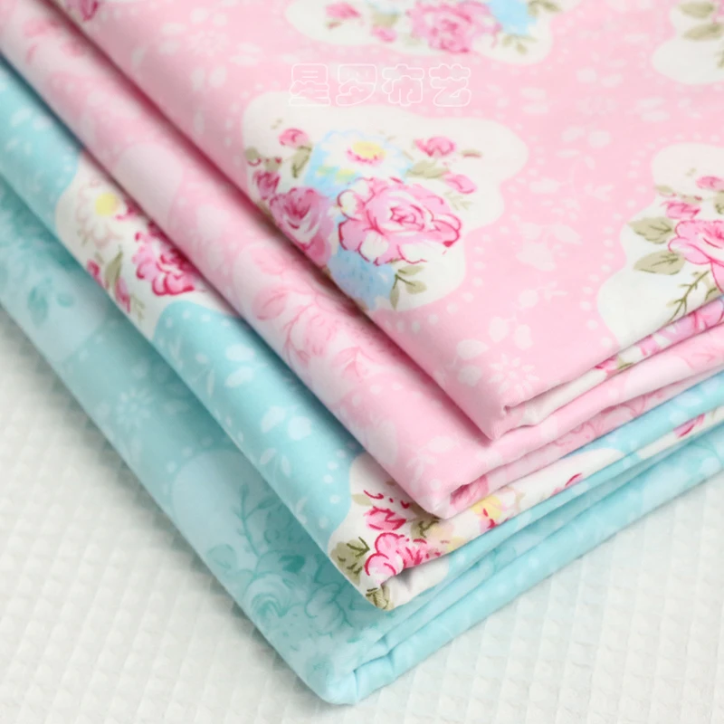 Бесплатная доставка 100% хлопок цветочный принт ткань ABCD для платья цена 1/2 ярда |