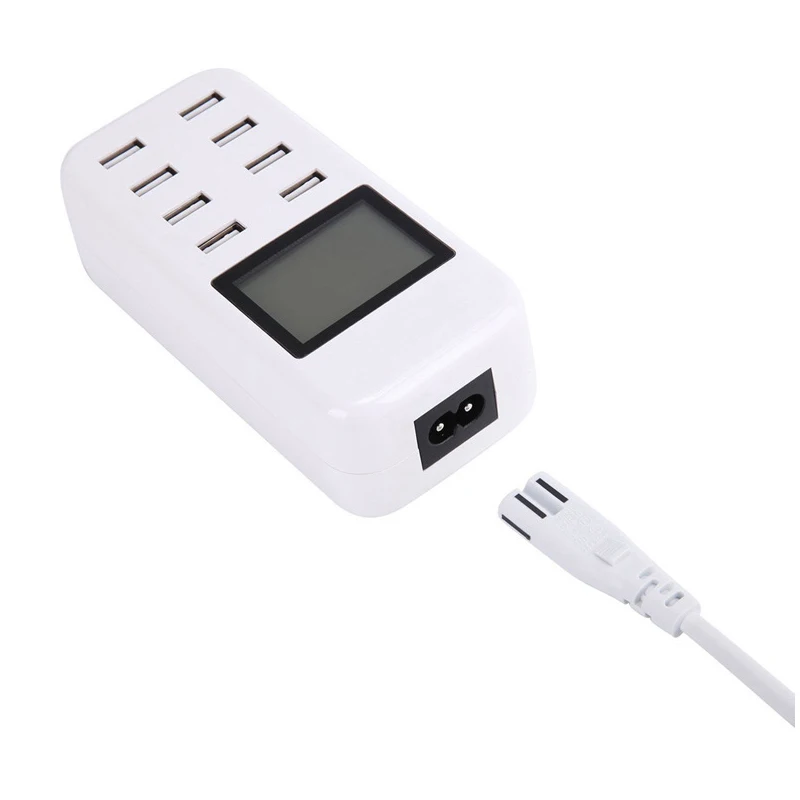 8 портовое USB настенное зарядное устройство для путешествий с ЖК цифровым