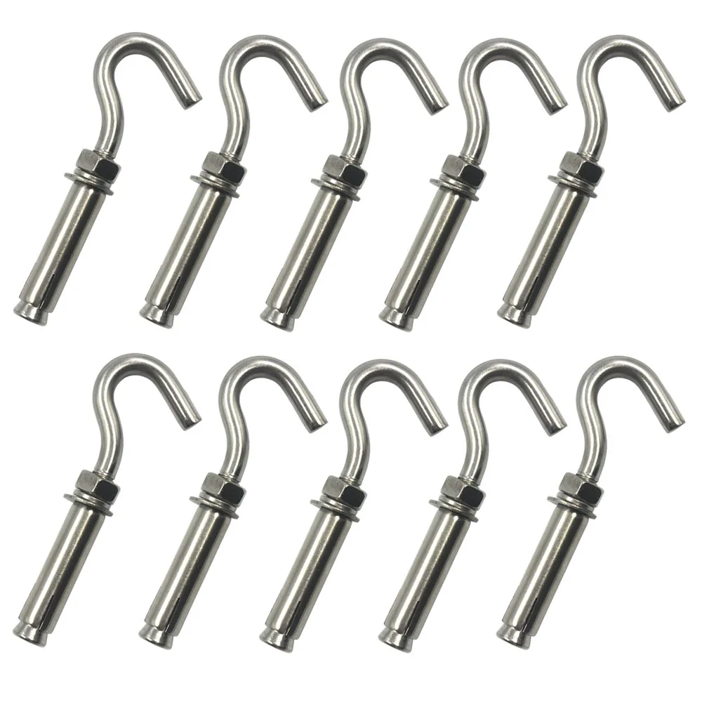 Buy 10-Pack 304 Stainless Steel Open Cup Hook Expansion Screw Bolts M8 on