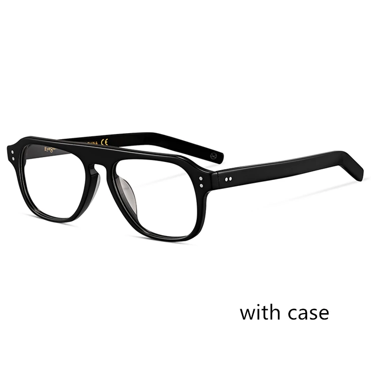 Kingsman очки винтажные ацетатные по рецепту очки Balck близорукость оправы мужские Оптические очки оправа для очков для женщин - Цвет оправы: Black with case