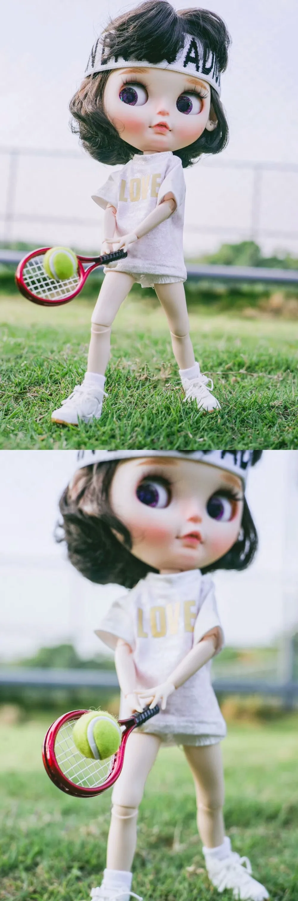 Миниатюрная мини-ракетка для игры в теннис blyth, 1:6, 1 шт., bjd, ob licca, azone, реквизит, мяч, кукла, аксессуары для куклы Барби
