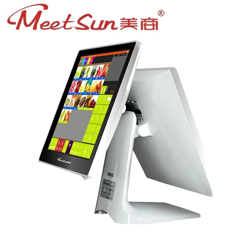 Meetsun ZJ 190D 2 все в одном POS 15 ''ЖК дисплей монитор Системы кассовый аппарат