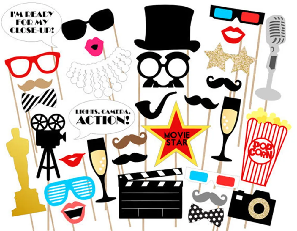 33 шт. камера для съемок фильма звезда Свадьба День рождения фото стенд реквизит