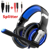 gaming headphones ps4 headset wired game bass stereo casque with microphone for pc new xbox one laptop tablet russian stock
