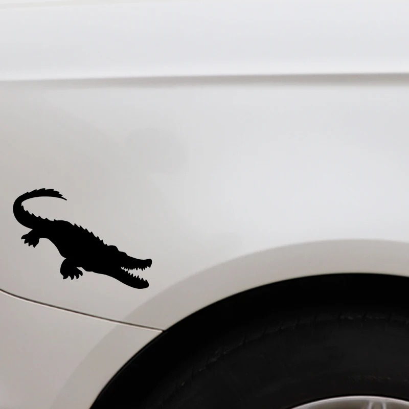 YJZT 15.8CM*11.5CM Ferocious Crocodile Car Stickers Decor Body Of Vinyl Decal Black/Silver C4-1484 | Автомобили и мотоциклы