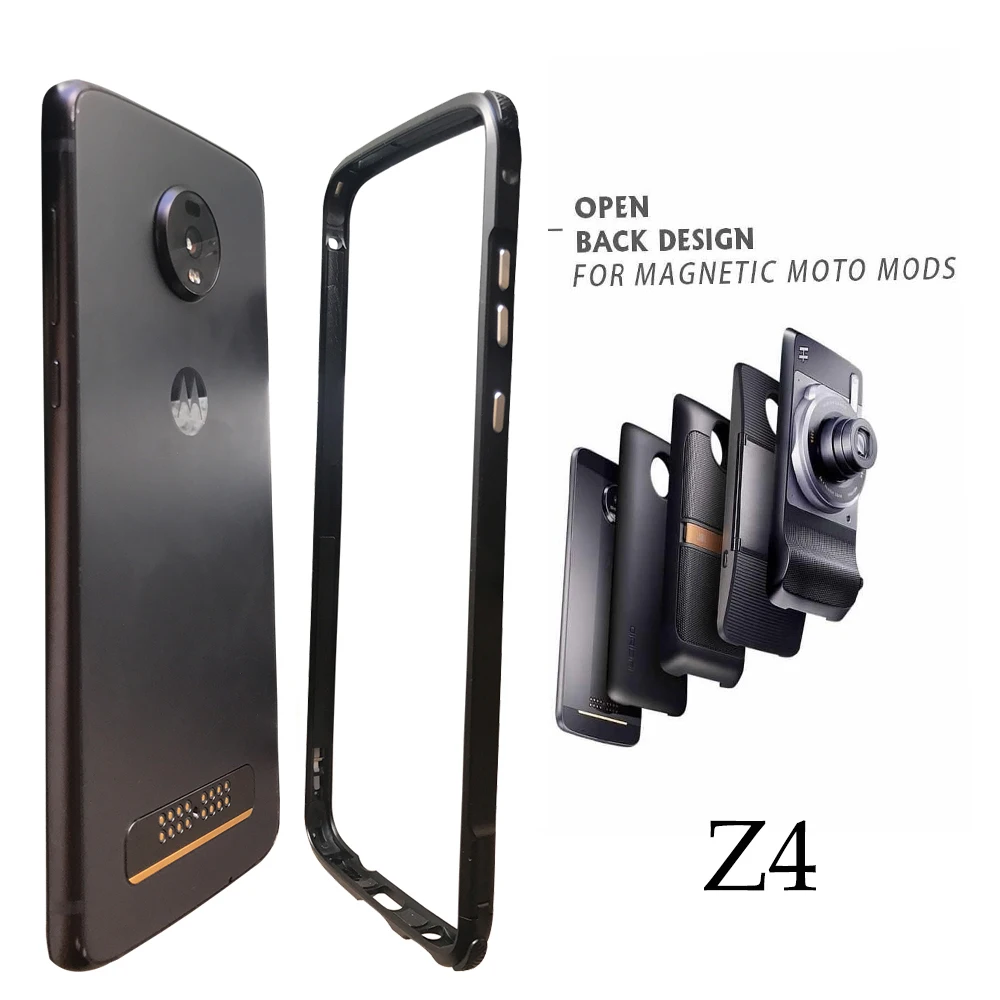 Бампер для moto rola moto Z4 совместимый moto Mods Алюминиевый металлический противоударный чехол-бампер для moto Z4