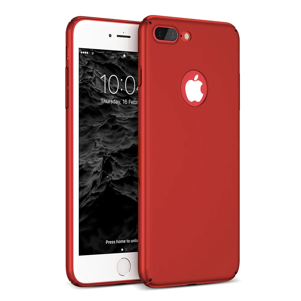 FLOVEME Жесткий красный матовый чехол из поликарбоната для iPhone 7 8 Plus 6 6s роскошный
