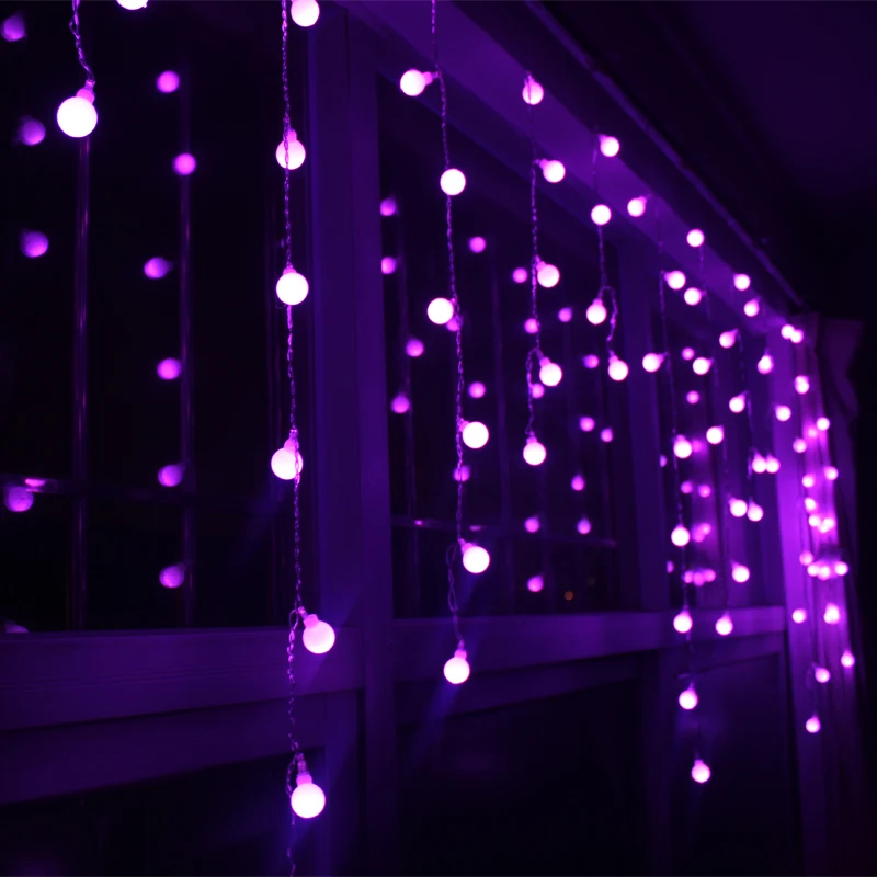 

Christmas led string lights flashing lights curtain lights waterproof ball outdoor holiday light 3.5M 96leds