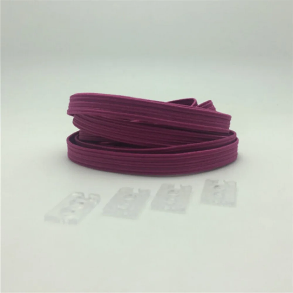 dark violet 1 пара, 100/110 см, на плоской подошве, тянущиеся, не стягивающиеся, ленивые кроссовки со шнурками, эластичная резиновая обувь, шнурки для детей, безопасные шнурки - Цвет: dark violet