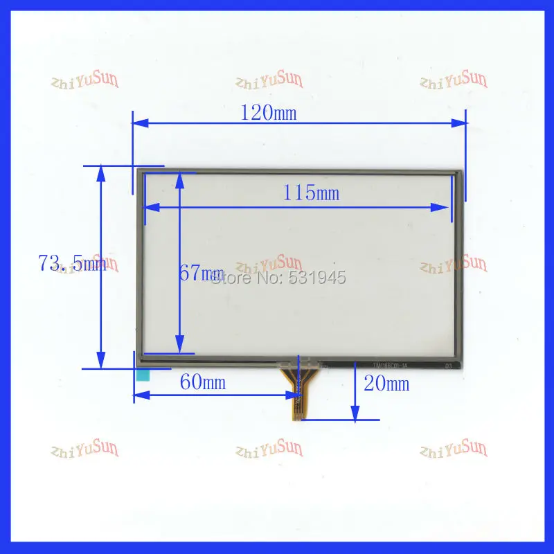 ZhiYuSun 	USED LMS500HF06 display touchscreens NEW 5inch touch sensor NEW Touch screen digitizer quality assurance 120mm*74mm