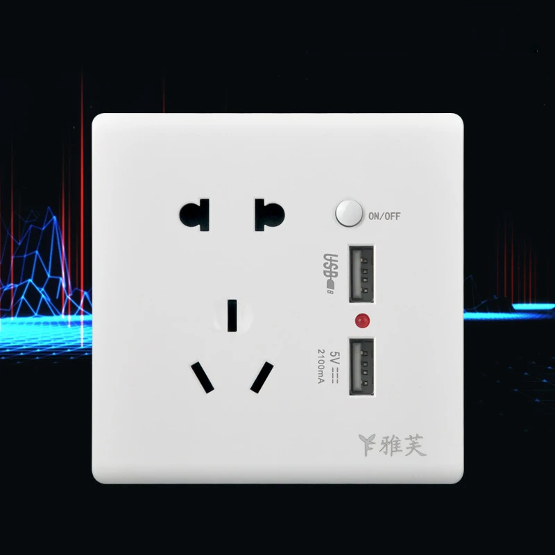 2 розетки с двойным USB портом для зарядки настенная розетка