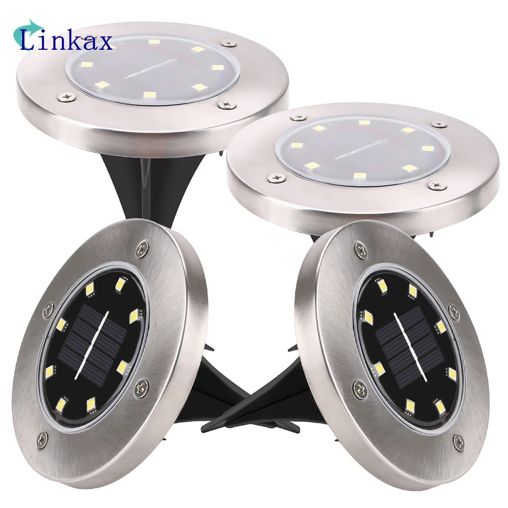 Светодиодный солнечный свет 8LED водонепроницаемый Солнечный наземный светильник