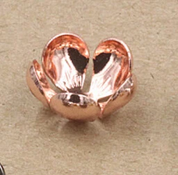 Rose Gold 50 шт., розовое золото, серебро, цвет 13*5 мм, медные Цветочные шапочки для бусин в форме цветка, филигранные рассыпчатые концевые колпачки для изготовления ювелирных изделий своими руками - Цвет: Rose Gold