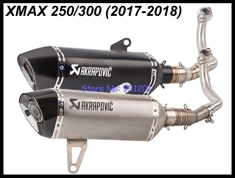 Мотоцикл XMAX 300 XMAX 250 полная выхлопная система выхлопная труба akrapovic глушитель с подключением Труба среднего звена набор скольжения