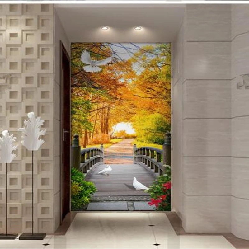 Фотообои на заказ 3D настенные фрески ландшафты природные искусства коридор