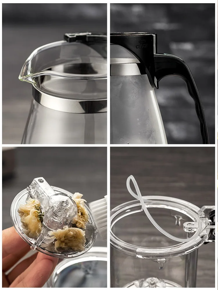 Высокоборное кислотное стекло чайник чайный набор кунг-фу Gaiwan Tureen один клавишный Пресс автоматический рефлеш ожога Teaware хорошие подарки