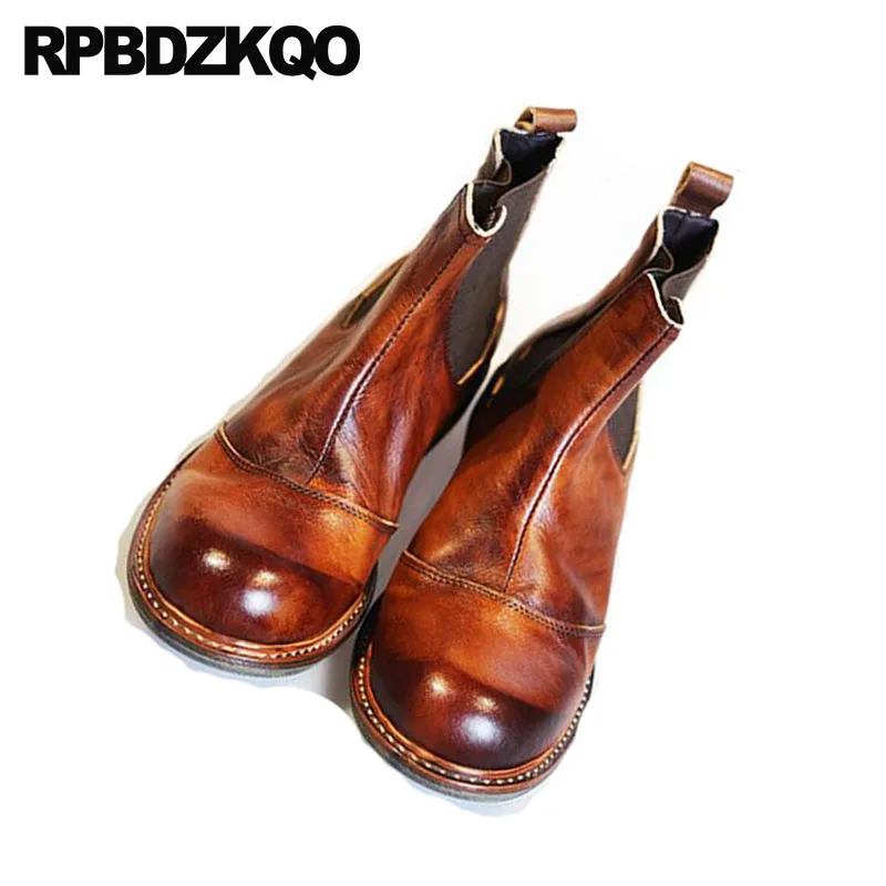2018 осень осенняя ботильоны слипоны короткие мужская коренастый итальянский