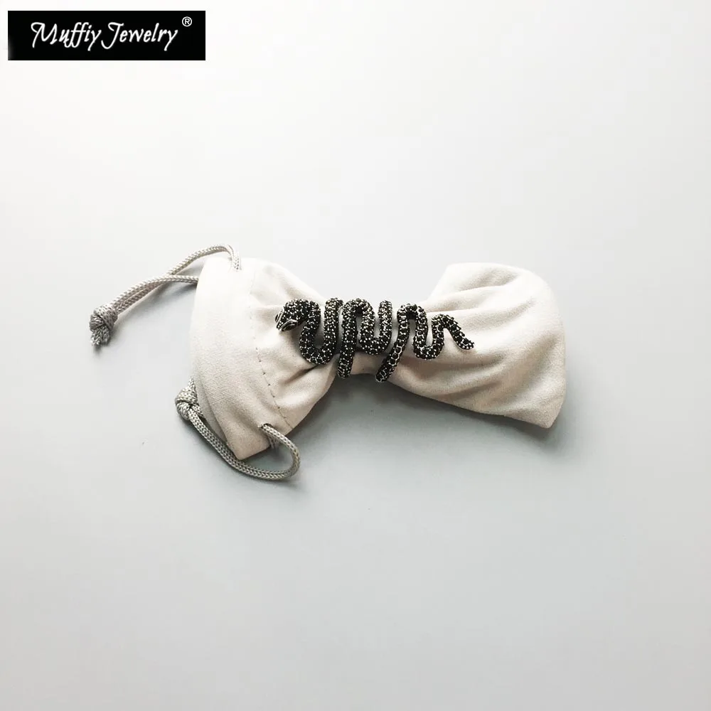 Длинное черное кольцо в виде змеи хорошие ювелирные изделия для мужчин и женщин