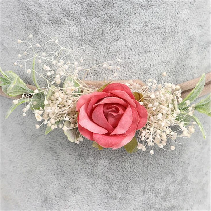 

1pc Lovely Flower Bohemian Nylon Elastic Headband For Baby Girls Cute Photography Bunny Flower Crown Hair Band Hair Accessories