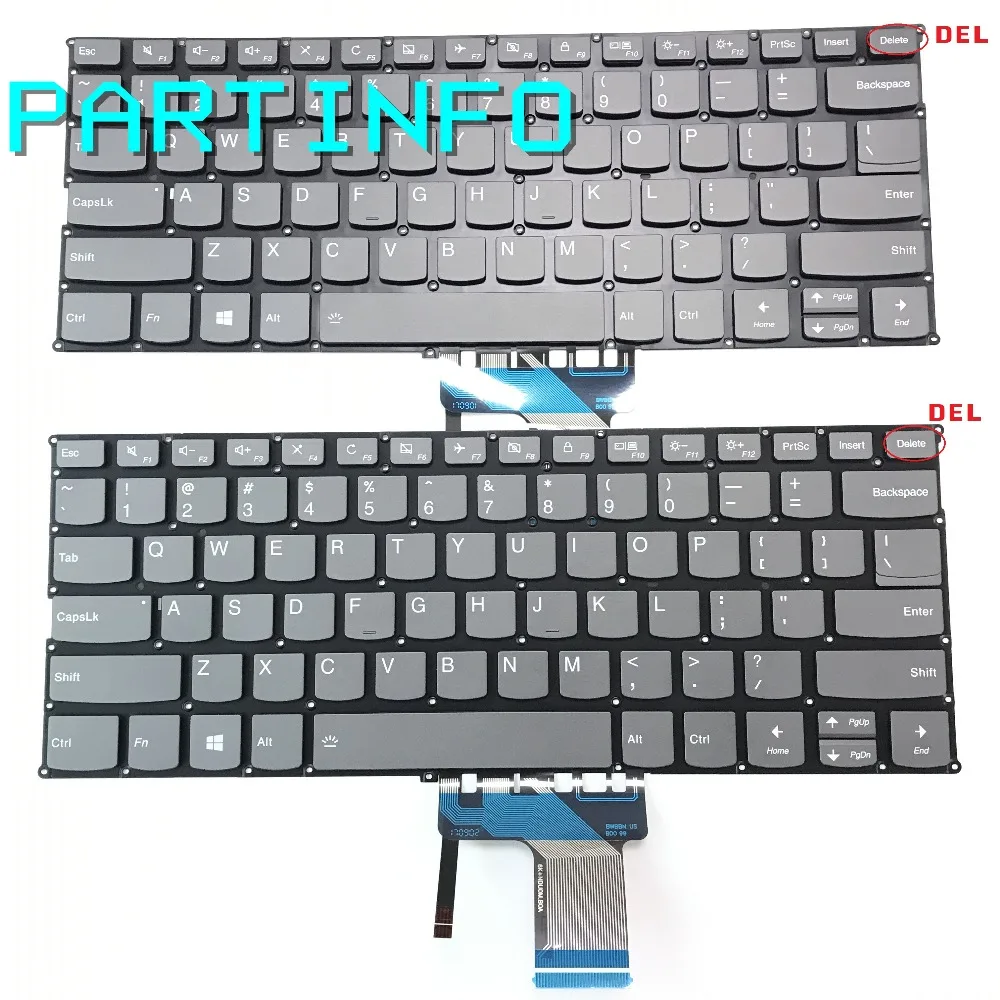 Клавиатура с подсветкой для ноутбука LENOVO YOGA720-13 YOGA 720-13 а также клавиша DELET серого