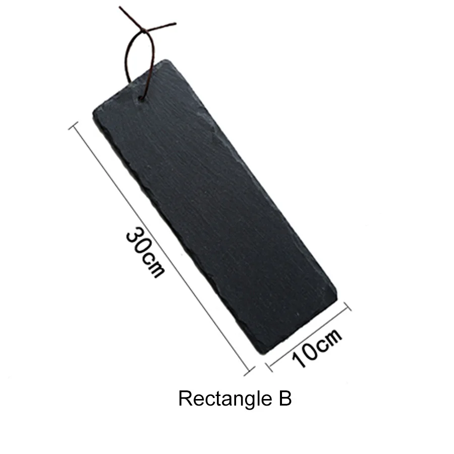 Rectangle B MUZITY натуральный сланец блюда Твердые прямоугольник камень суши стейк барбекю тарелка сыра пиццы плоские фрукты тарелка - Цвет: Rectangle B