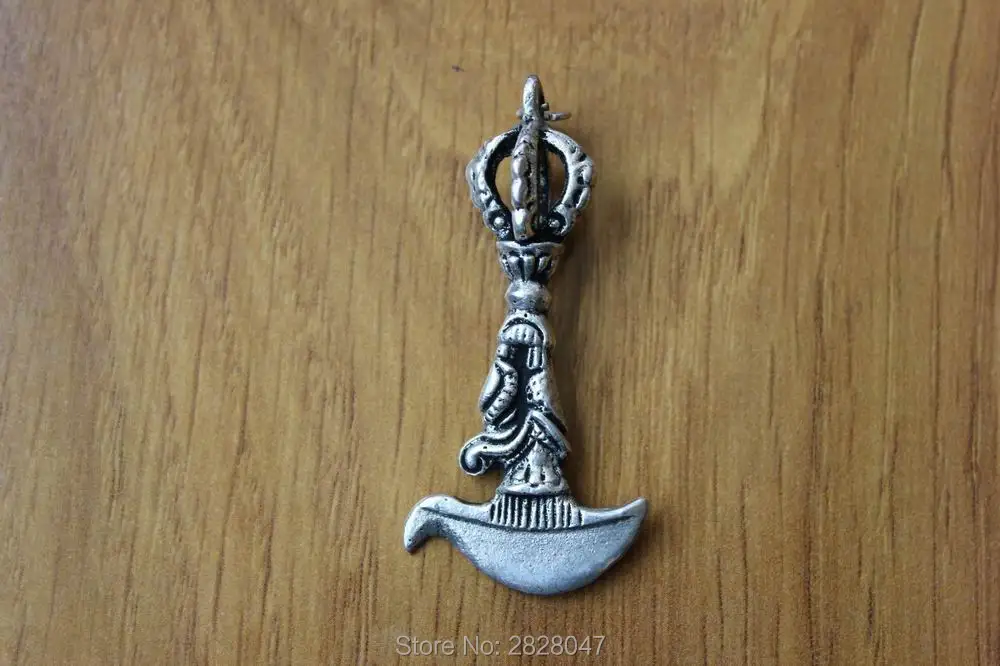 PN090 винтажный тибетский серебряный мужской амулет Dorje Vajra подвеска ручной работы