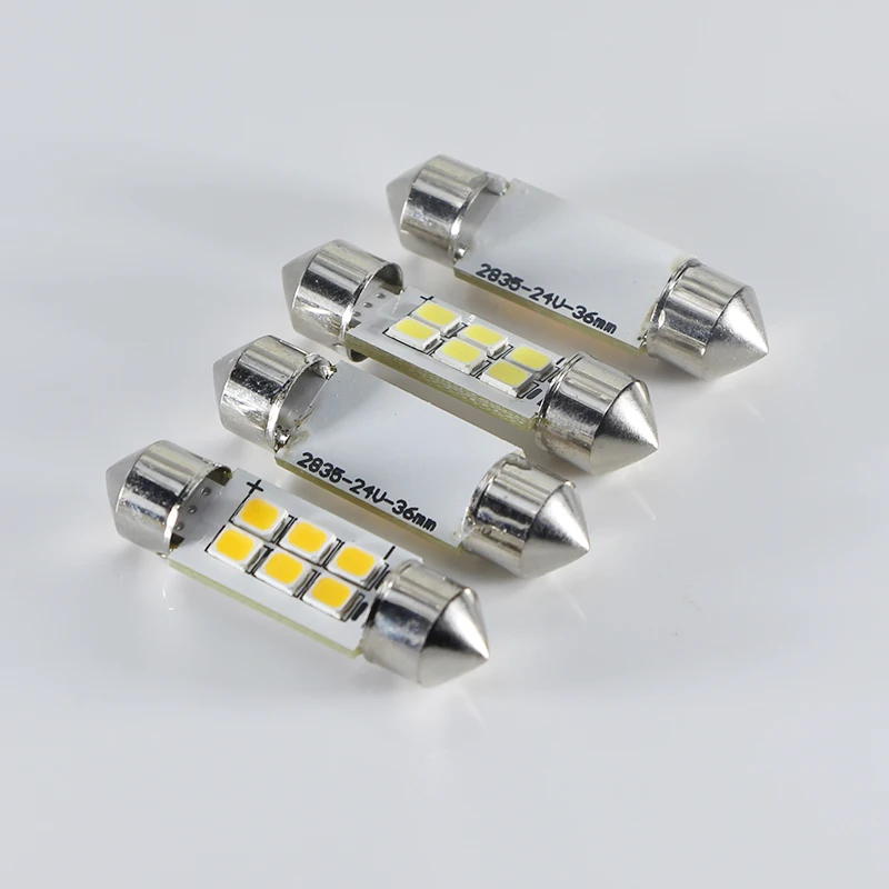 Viewi 4x led гирлянда 36 мм Dc 24 вольт огни C5W Canbus теплый белый автомобильный купол
