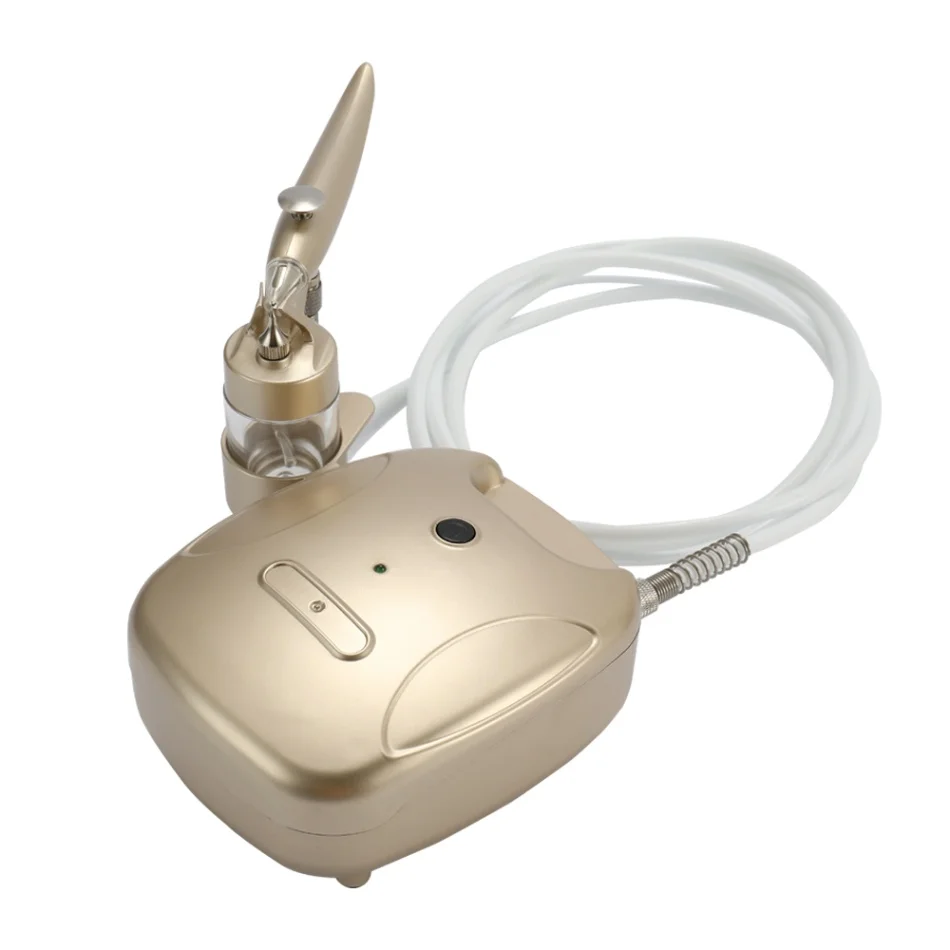 Gold US Plug Портативный мини Размеры спрей дозатор Air компрессорная установка для ногтей Татуировка-картина ремесло торт Спрей модель красивая аэрография Наборы - Цвет: Gold US Plug