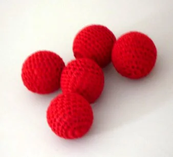 

Free Shipping 5pcs/Lot Crochet Ball (Red) 1 Inch (2.5cm),Magic Accessories,Magic Tricks,Close Up,Magic Props,Stage,Magia Toys