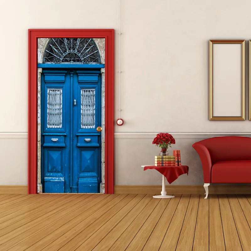 Винтажная деревянная дверь 2 шт./компл. креативные дверные наклейки спальня