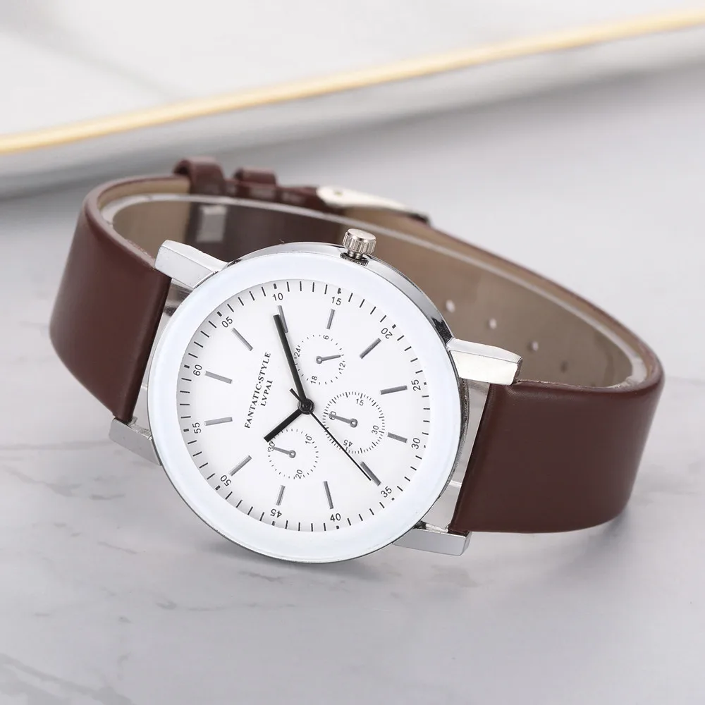 Женские повседневные кварцевые часы Lvpai Montre femme с кожаным ремешком аналоговые из