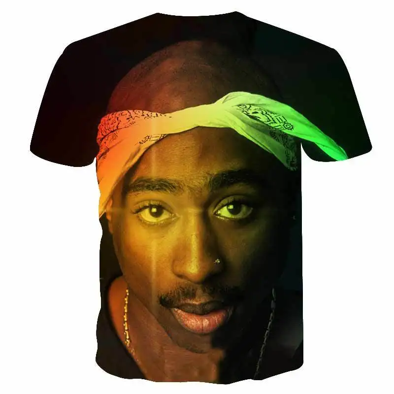 Новая Футболка me Harajuku стильная футболка для женщин/мужчин Tupac 2pac 3d Футболка с принтом персонажа хип-хоп футболки размер Прямая