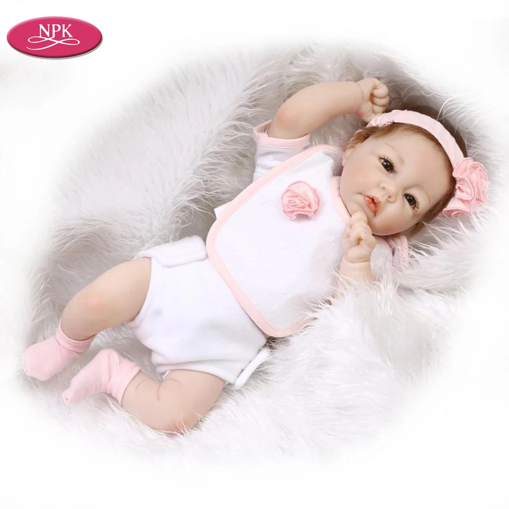 NPK 50 см De Silicone Reborn Baby Dolls реалистичные игрушки для новорожденных малышей подарки Мягкое хлопковое боди