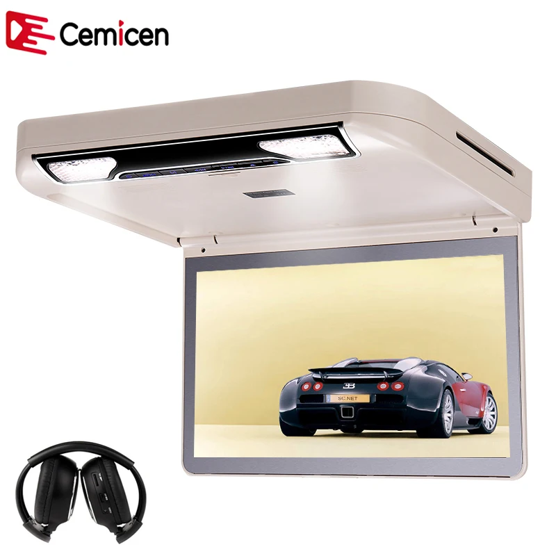 Cemicen 13 3 дюймов Автомобильный откидной крыша монтируемый монитор HD 1080P видео