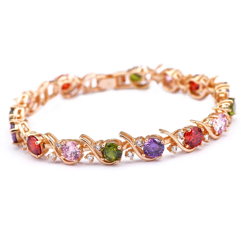 Браслет roilason с кристаллами ААА циркония лучший подарок на Рождество блестящий