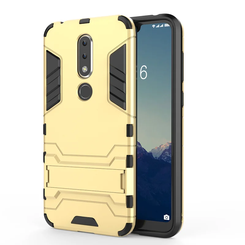 gold YueTuo бронированный чехол для Nokia на возраст 1, 2, 3, 5, 6, 7 плюс 2,1X5X6X7 7,1 8,1 9 pueview 8 sirocco Гибридный ударопрочный чехол-накладка для телефона - Цвет: gold
