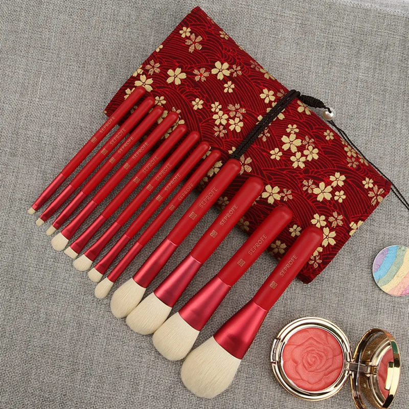 12 шт кисти для макияжа основы бровей тени век румяна пудра Кисть губ набор с