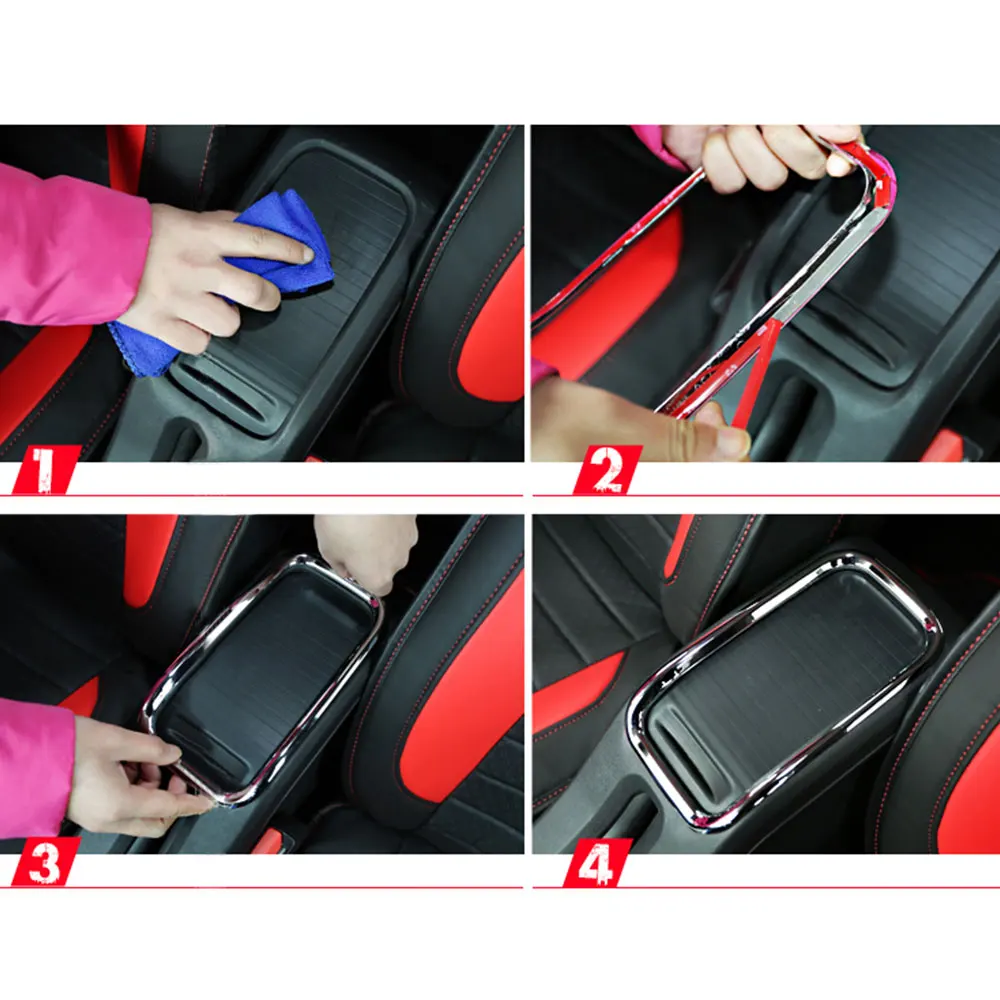 Декоративная панель-накладка на подлокотник автомобиля из хромированного металла с блестками для Peugeot 2008 2014 2015 2016 2017 2018 аксессуары.