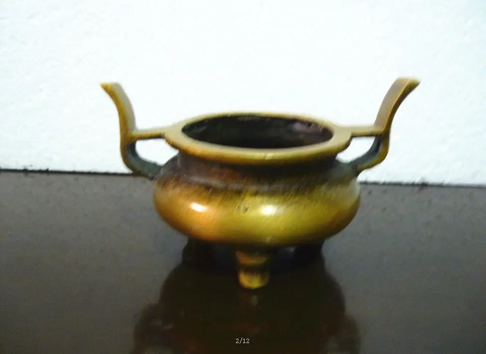 Помеченная китайский буддийский из бронзы Чистая латунная кадильница