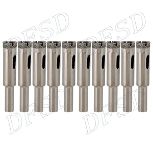 Корончатая пила с алмазным покрытием 10 мм, резак для плитки, керамики, фарфора, стекла, набор из 10 шт.