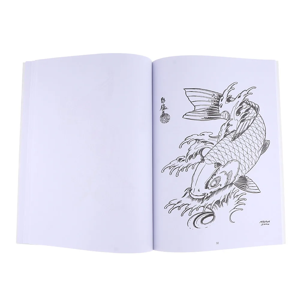 Fish 51 страниц тату-книга тату рукопись боди-арт тату флэш-книга - Цвет: Fish