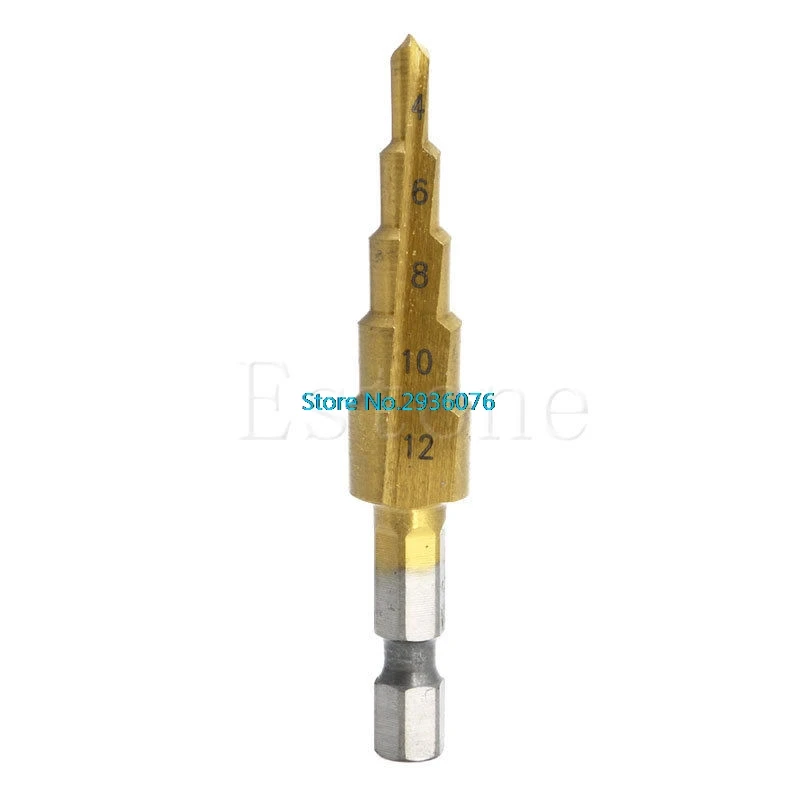 

4-12mm HSS Triangle Shank Pagoda Step Drill Bit Support MAR15_0