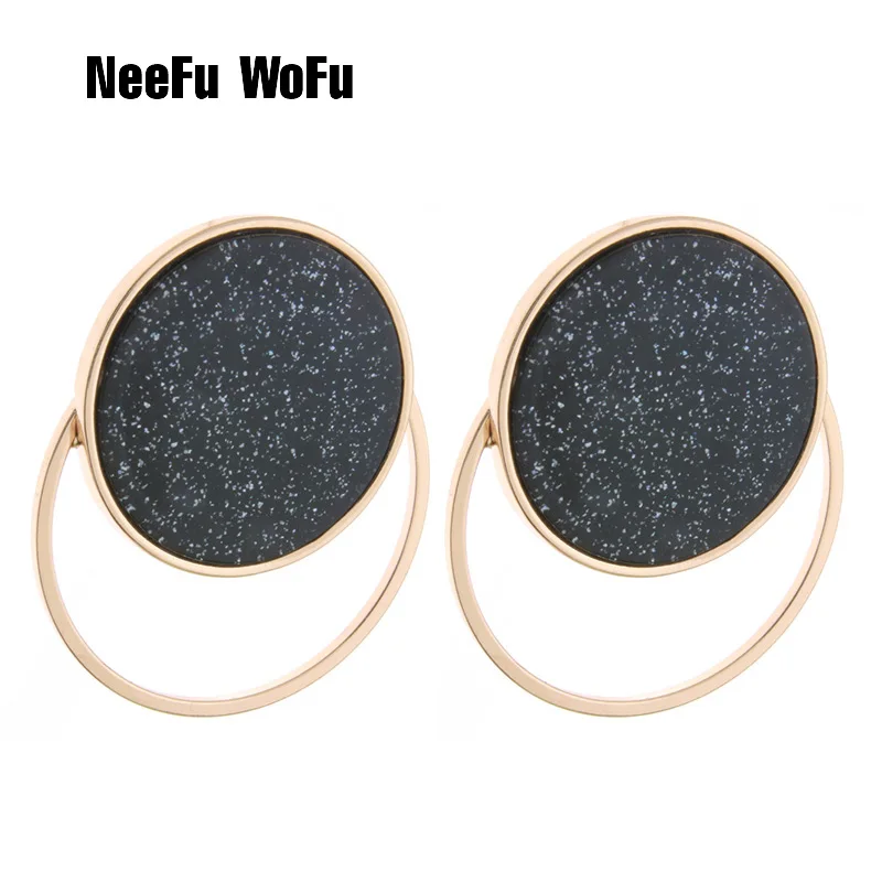 Серьги NeeFu WoFu из смолы круглые большие серьги цинкового сплава брендовые