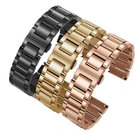 16mm 18mm 20mm 22mm 24mm metal stainless steel solid watch band strap bracelet watchband wristband butterfly clasps rose gold