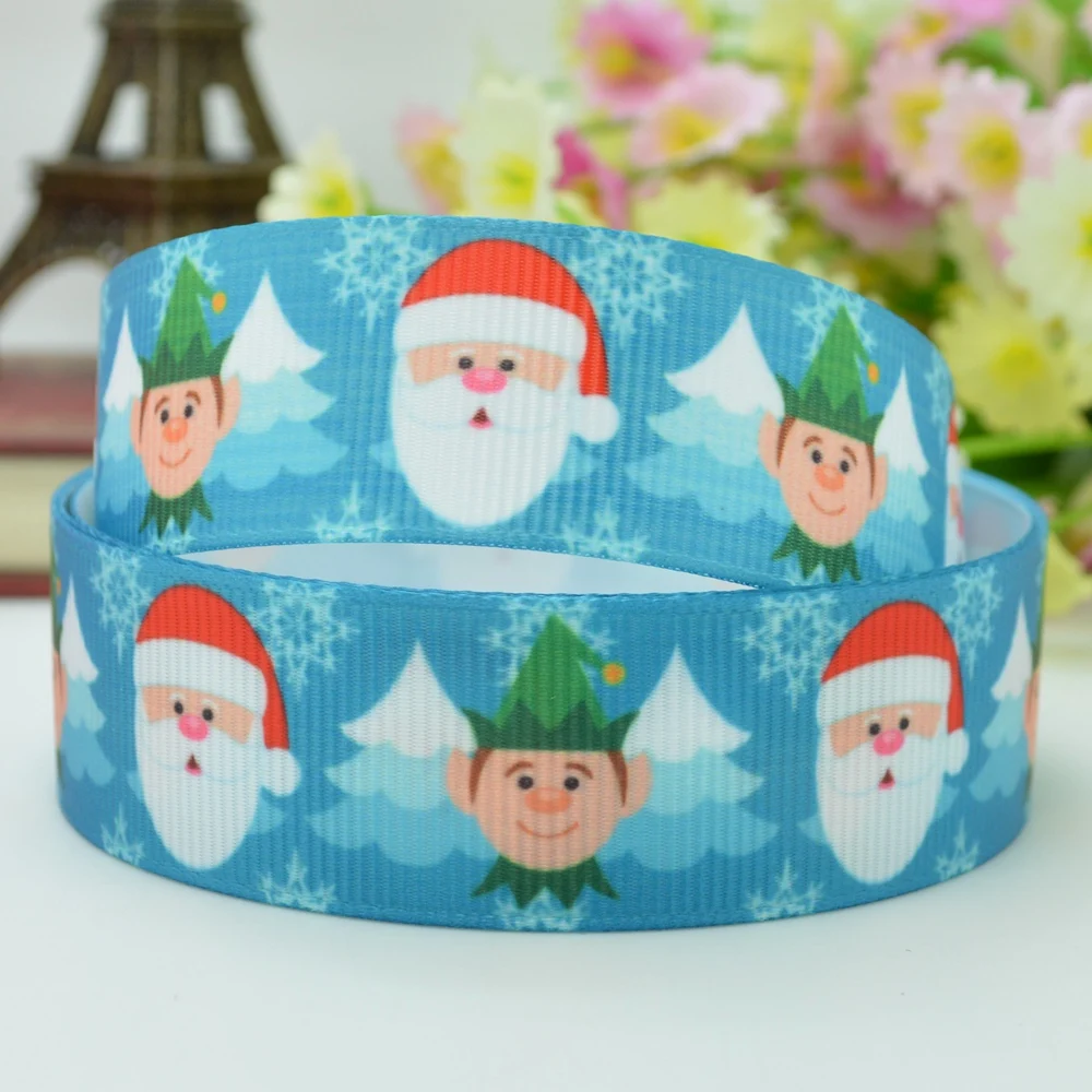 DUWES 7/8 &quot22 мм 2 5 10 20 50 ярдов Отец Рождество Собака печатных grosgrain ленты волос лук DIY