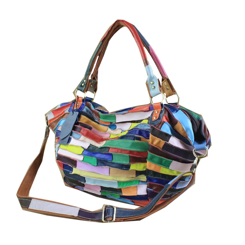 Женская сумка-тоут из натуральной кожи с ручками и плечевым ремнём | Багаж сумки